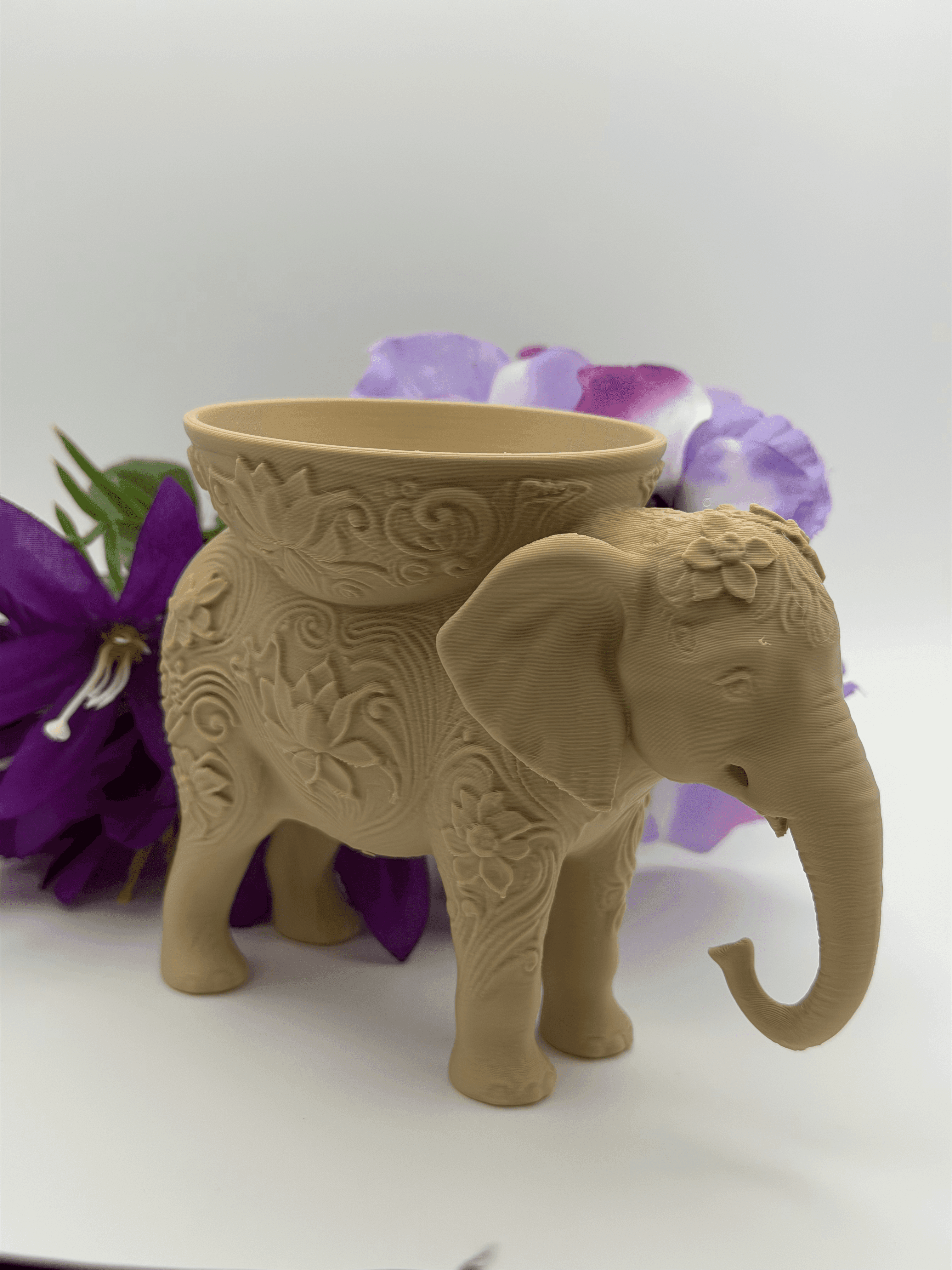 Elephant Jewelry Holder Bowl – 3D Printed PLA Ring Dish, Cute Desk Decor & Trinket Tray