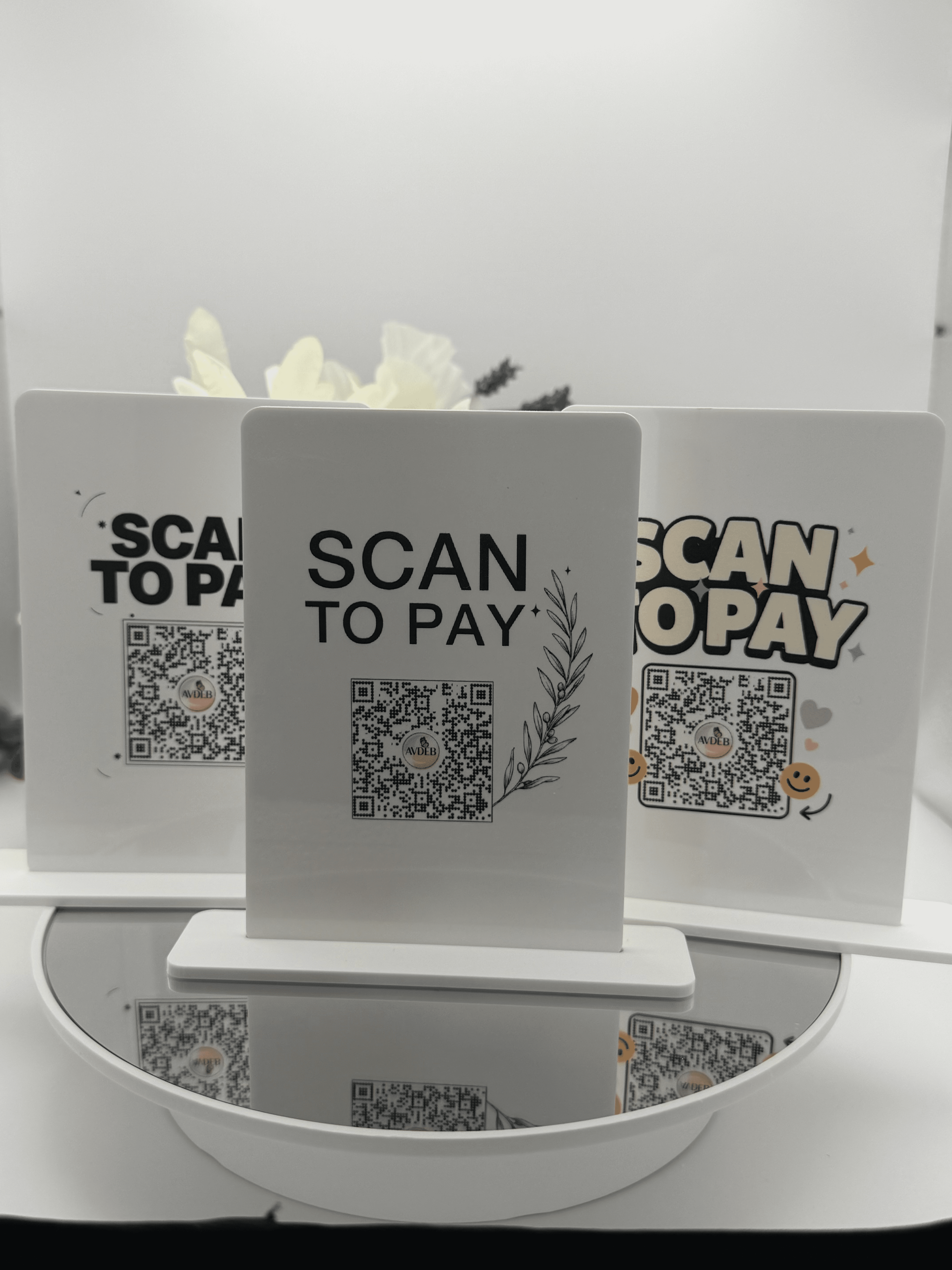 Personalized Acrylic QR Code Sign Scan to Pay Stand