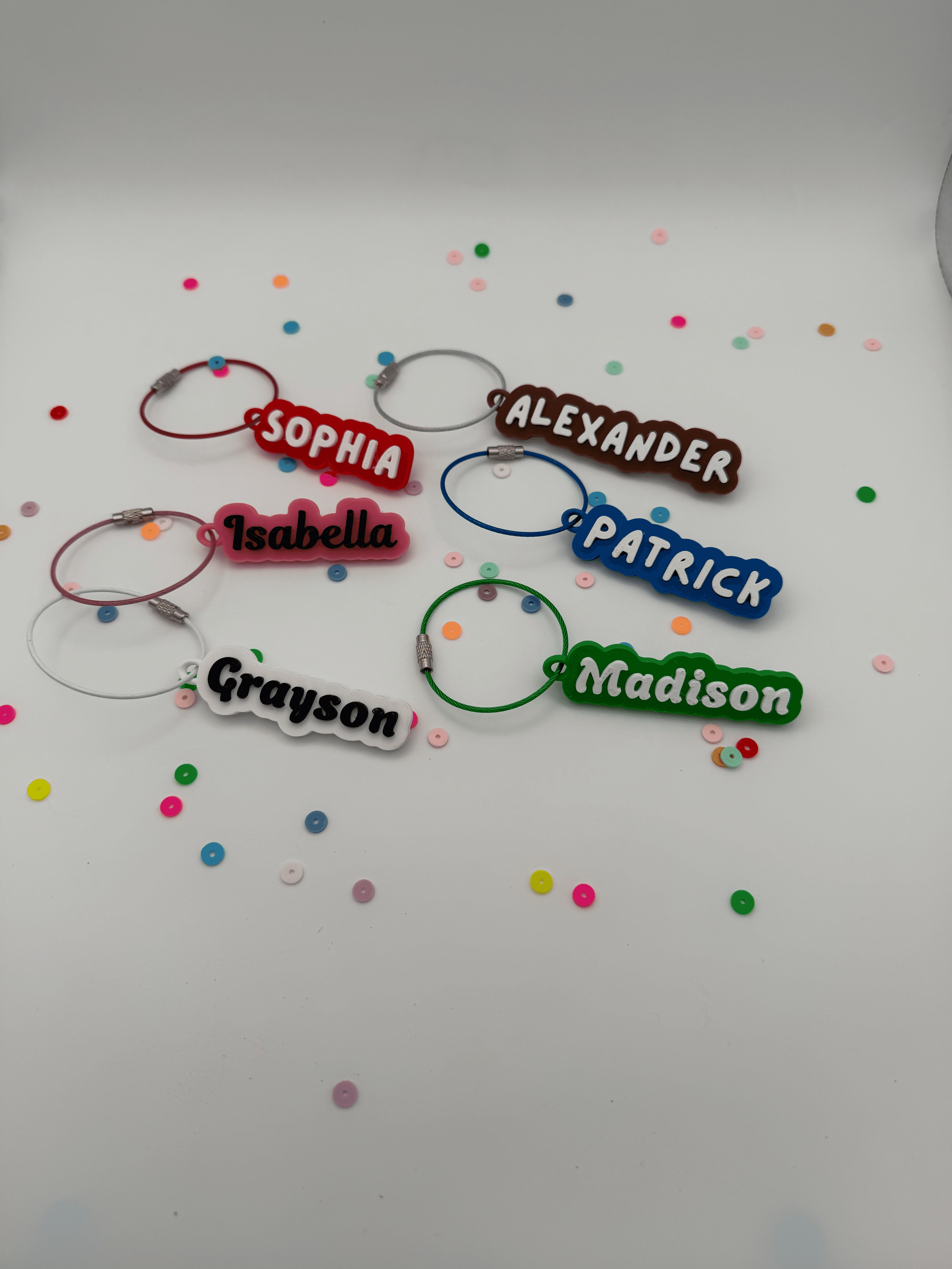 Personalized 3D Printed Name Tags: Water Bottle Tags, Backpack Tags,Gift Tags,Backpack Keychain
