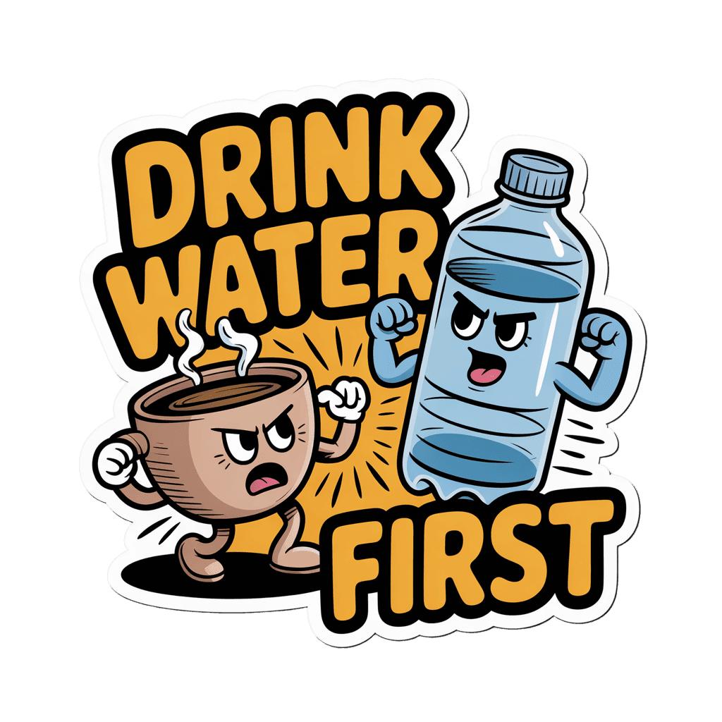 Funny "Drink Water First" Motivational Sticker