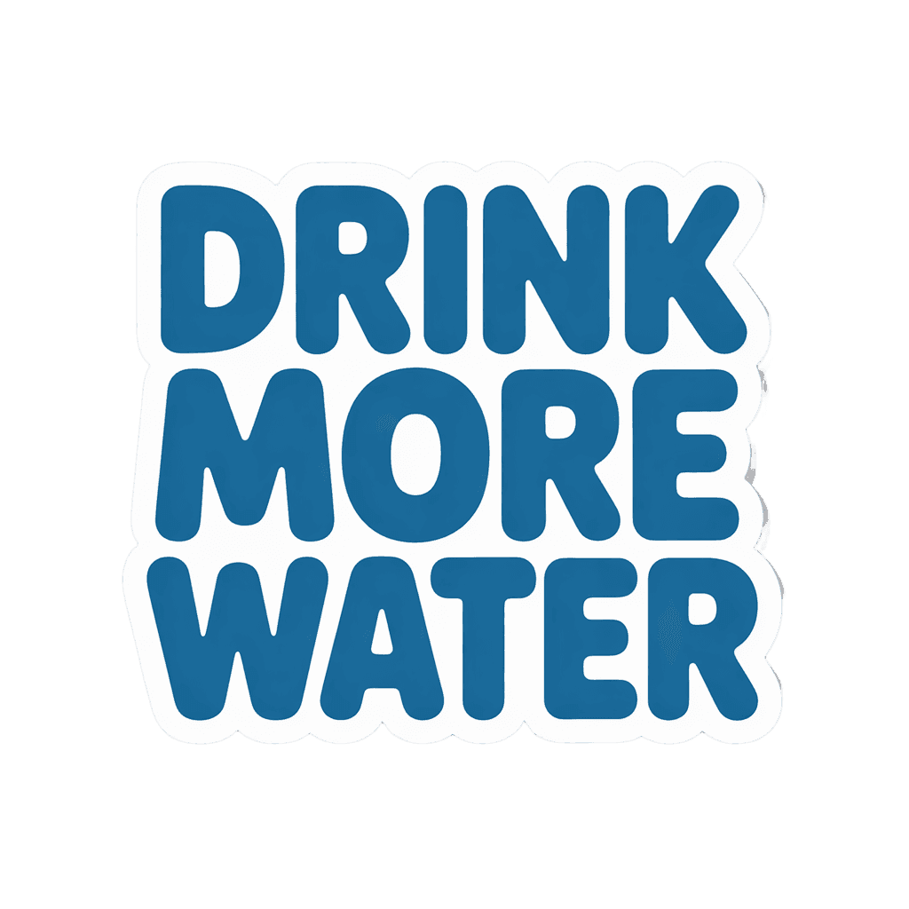 "Drink More Water" Motivational Sticker