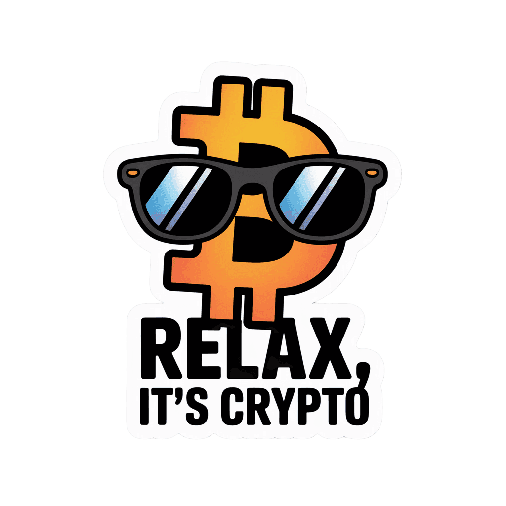 Cool Bitcoin Relax It's Crypto Vinyl Sticker