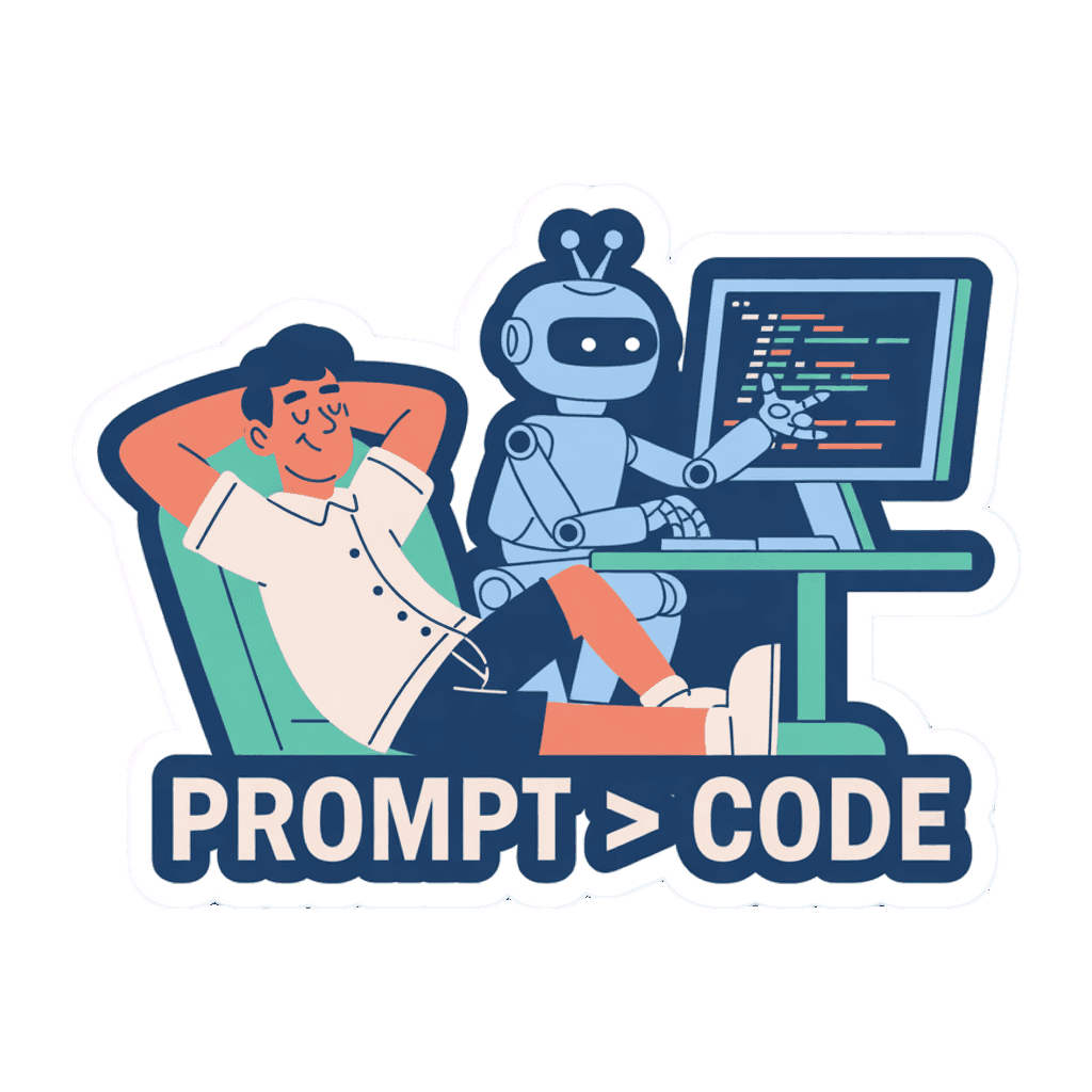 Relaxed Programmer and Robot Coding Vinyl Sticker