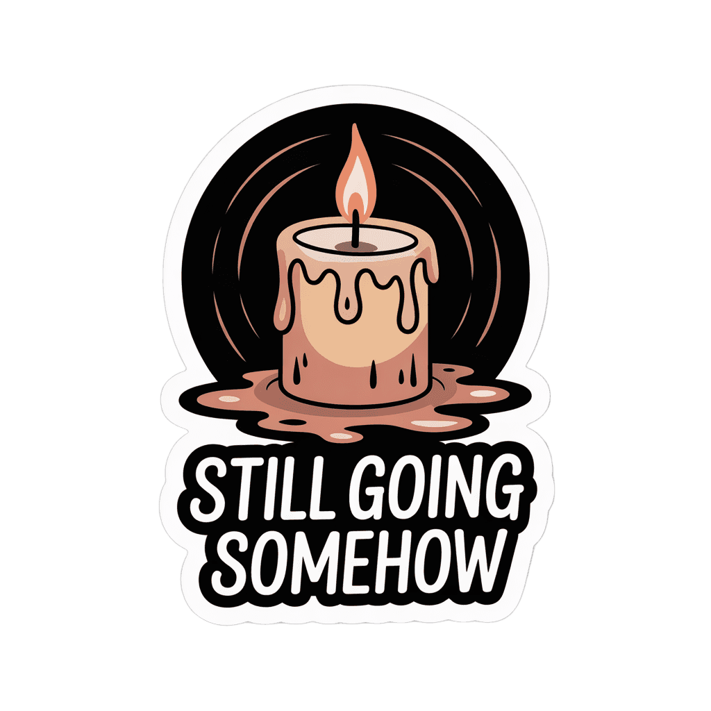 Motivational Melting Candle Sticker