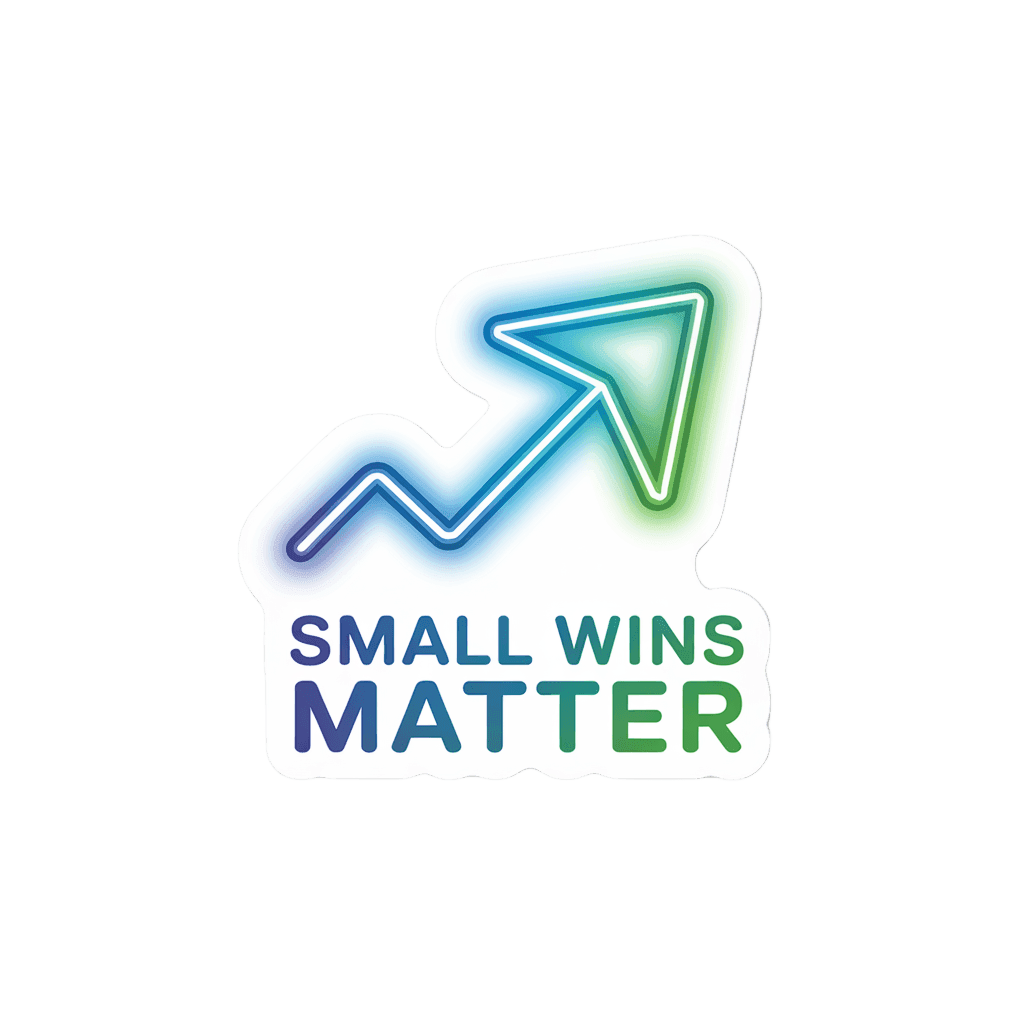 Motivational Small Wins Matter Arrow Sticker