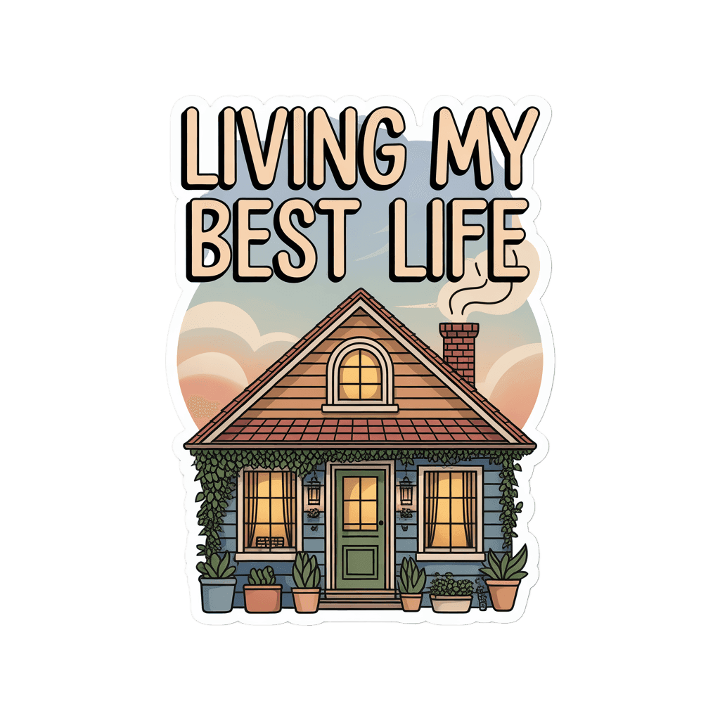 Living My Best Life Cozy Cottage Sticker