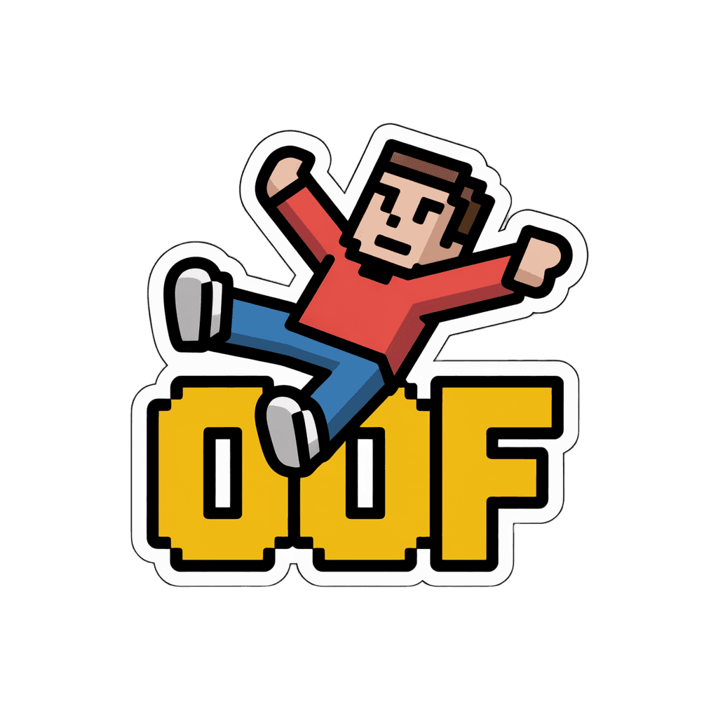 Retro Pixel Art OOF Vinyl Sticker