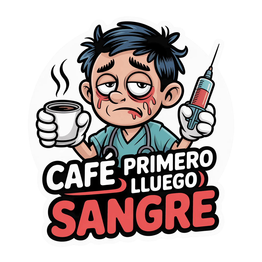 Funny Nurse Coffee First Vinyl Sticker