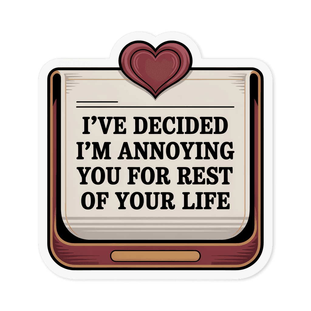 Funny Annoying You For Life Love Quote Sticker