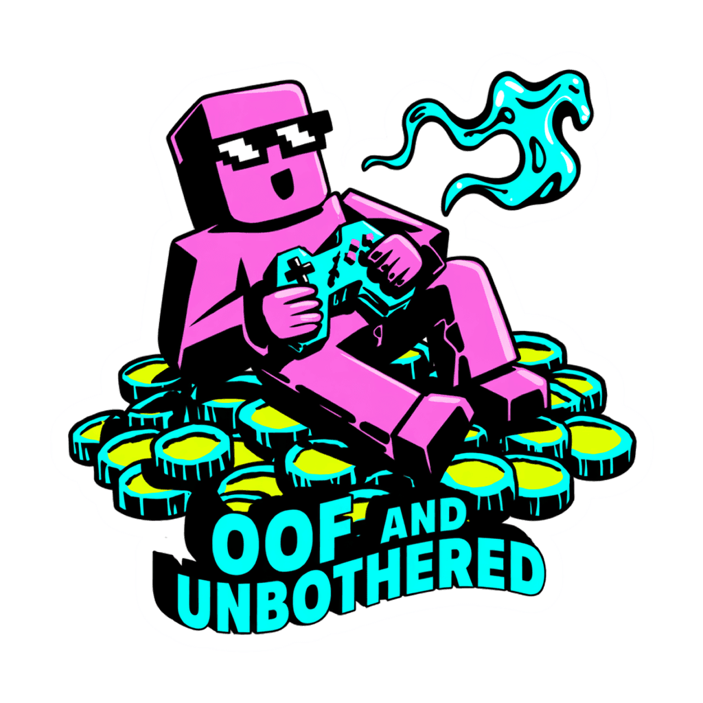 Oof and Unbothered Gaming Meme Character Sticker