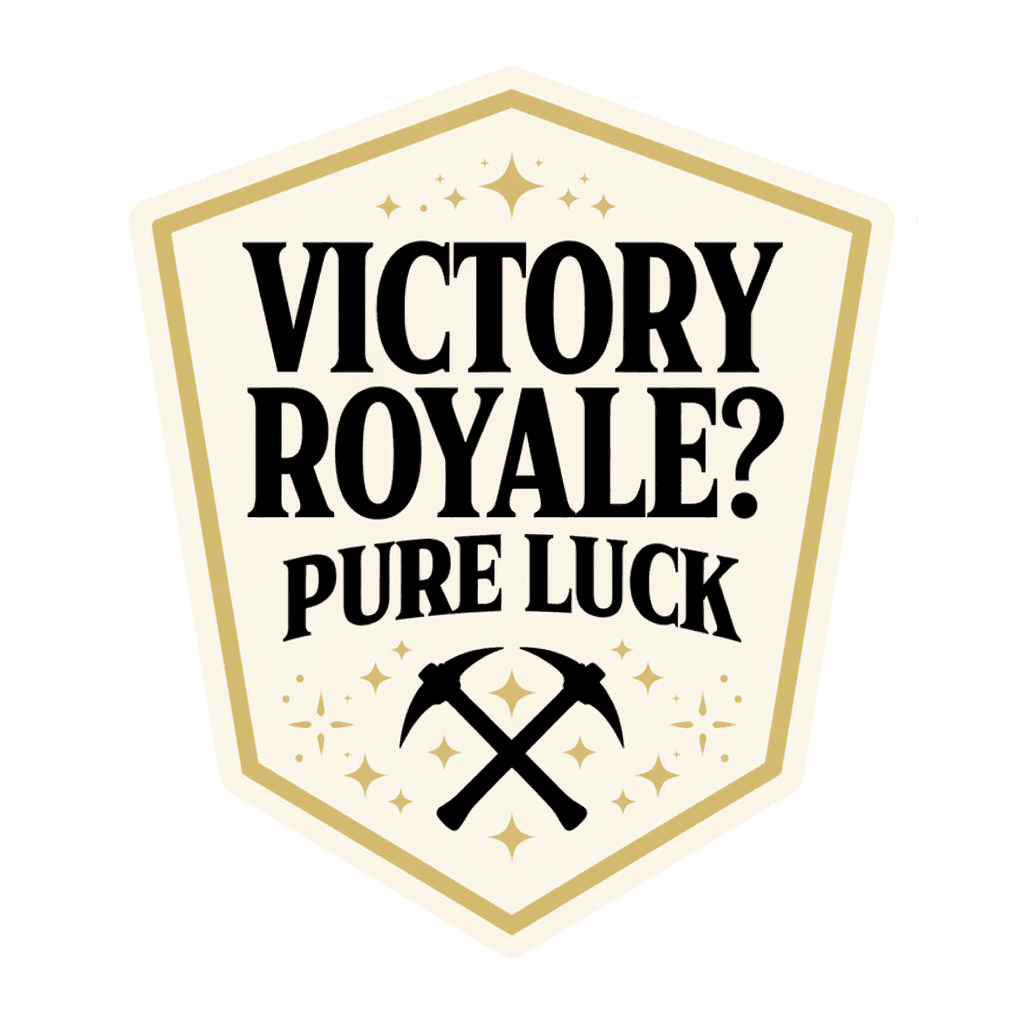 Victory Royale Pure Luck Gaming Badge Sticker