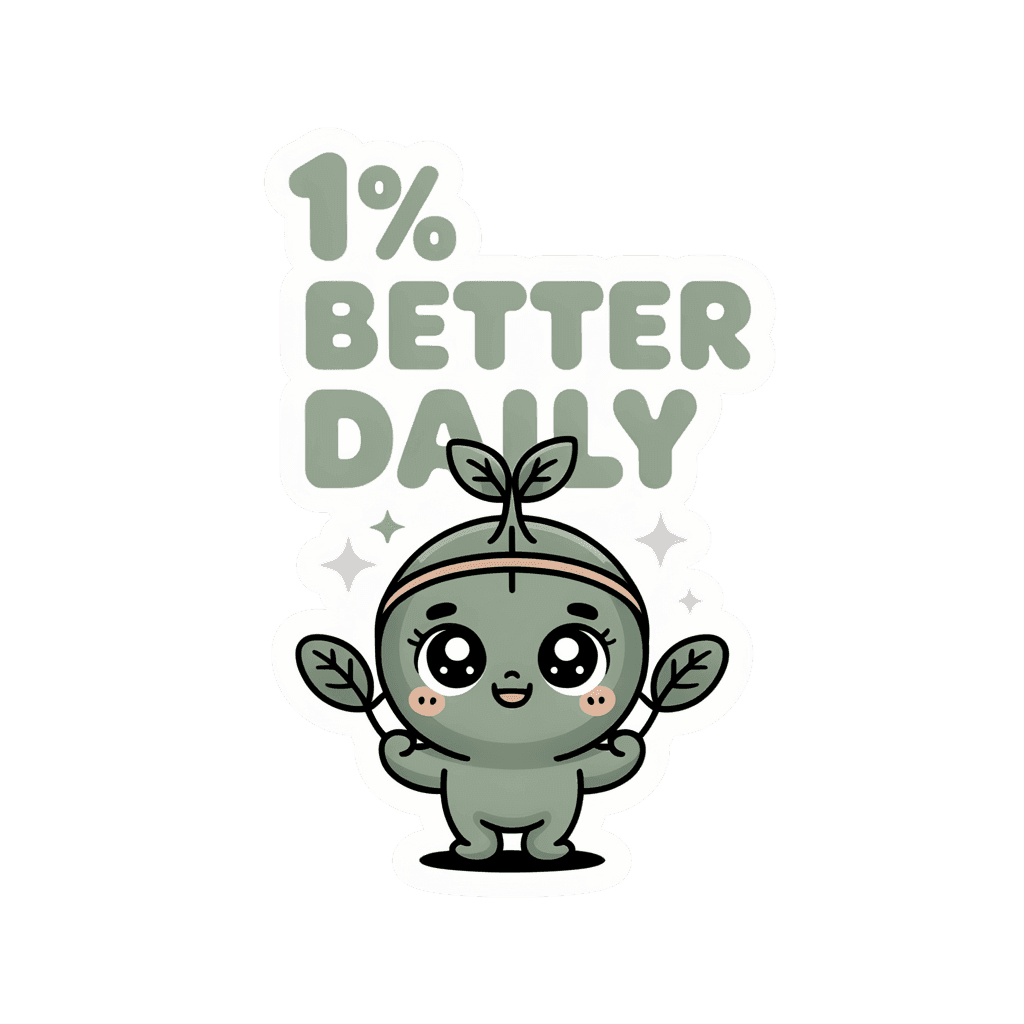 1 Percent Better Daily Sprout Motivational Sticker