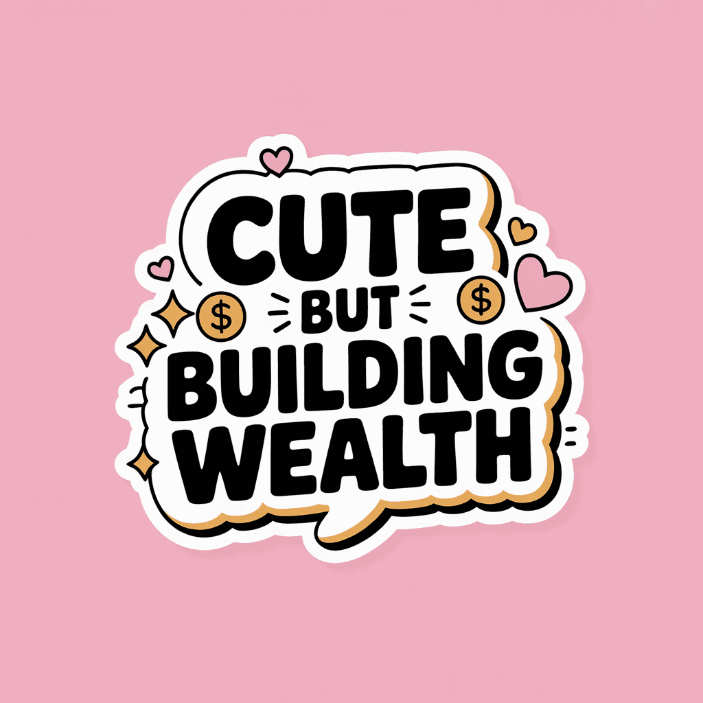Cute But Building Wealth Motivational Sticker