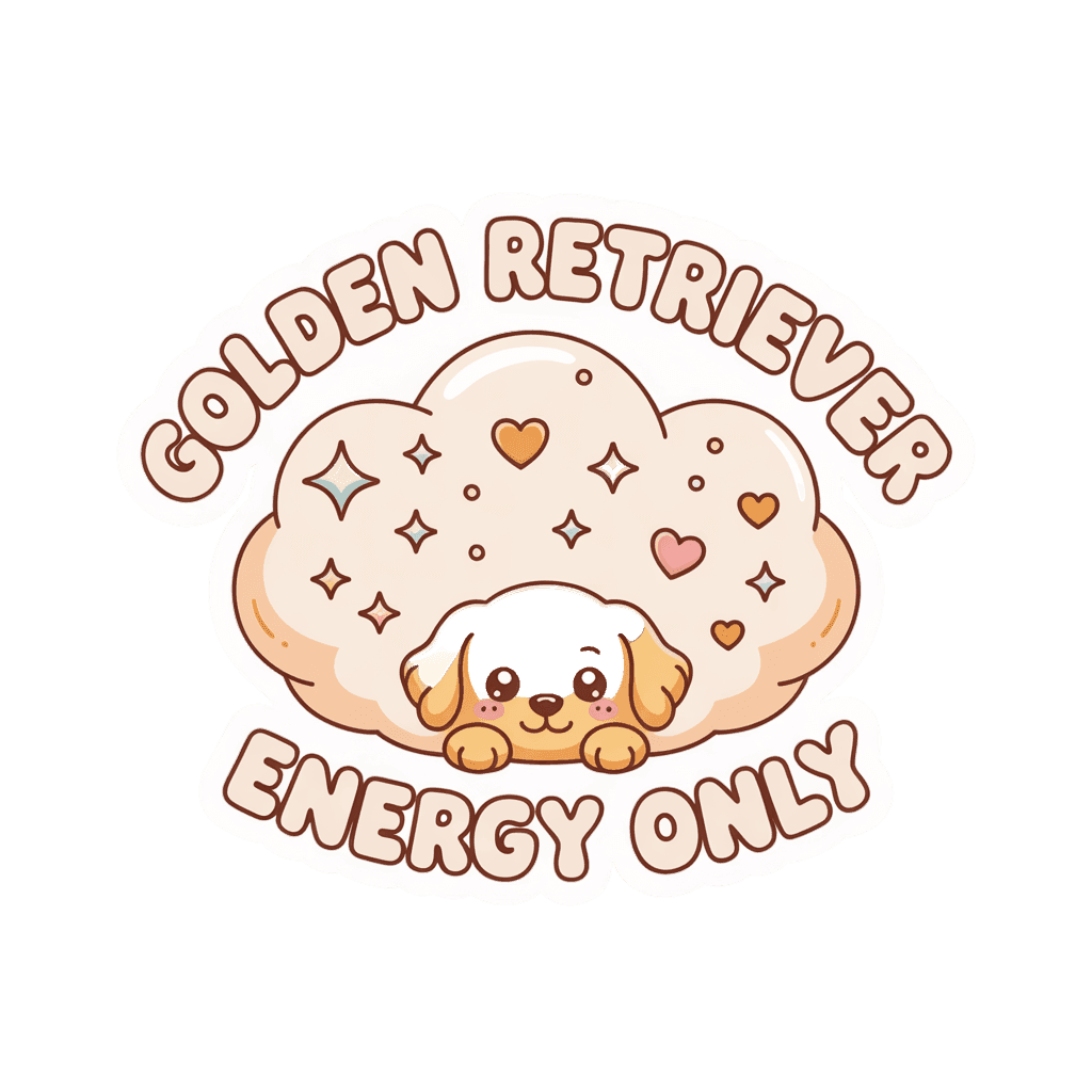 Golden Retriever Energy Only Cute Dog Vinyl Sticker