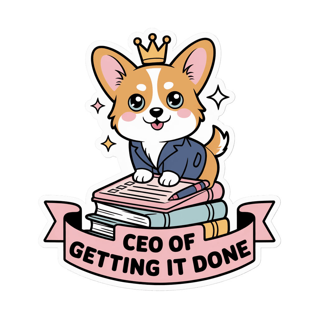Cute Corgi CEO Of Getting It Done Sticker