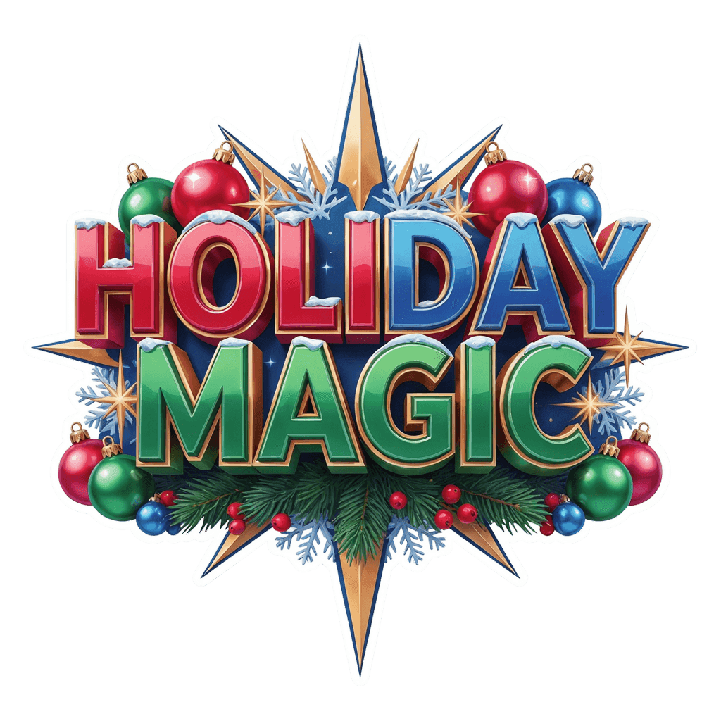 Holiday Magic Christmas Starburst Ornament Sticker