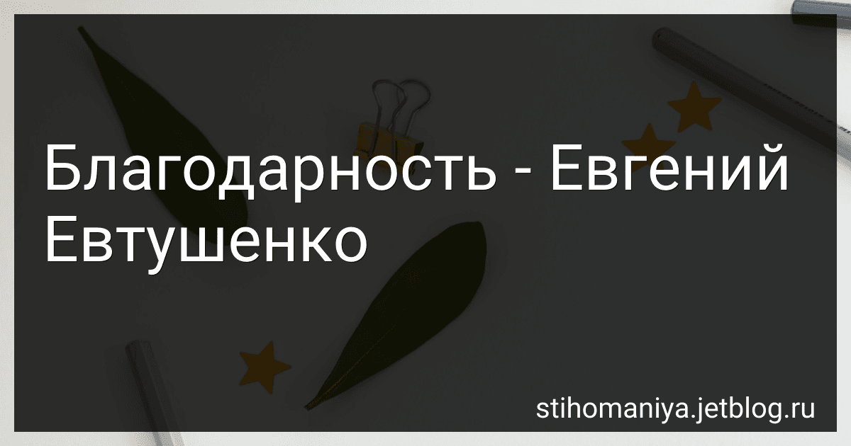 Благодарность - Евгений Евтушенко preview