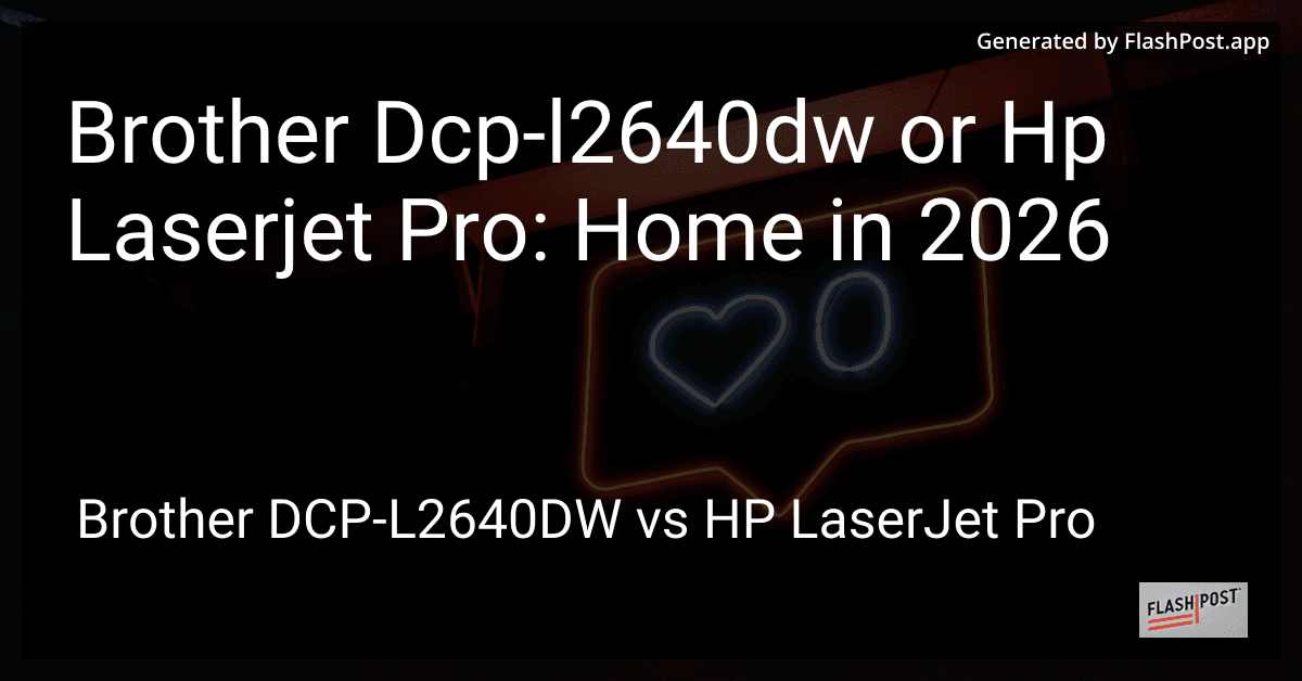 Brother Dcp-l2640dw or Hp Laserjet Pro: Home in 2026