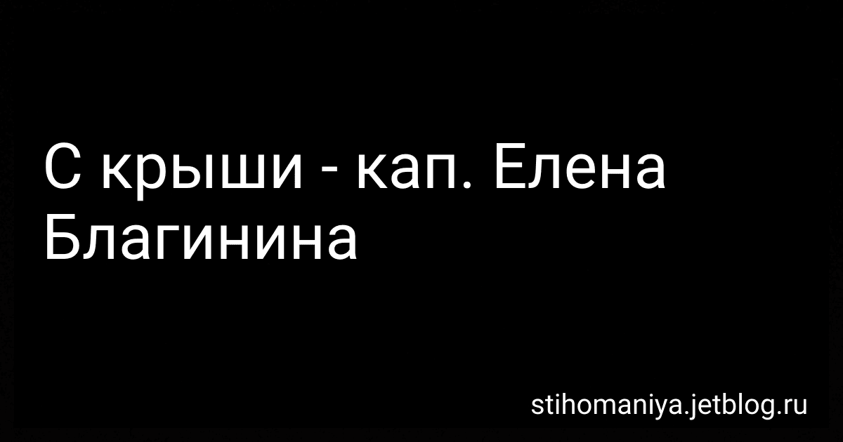 С крыши - кап. Елена Благинина preview