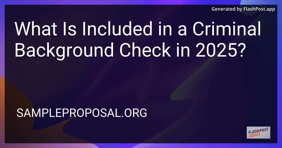 What Is Included in a Criminal Background Check in 2025? preview