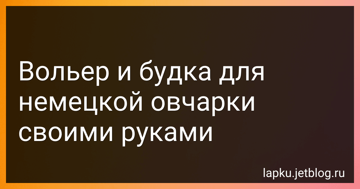 Вольер и будка для немецкой овчарки своими руками preview