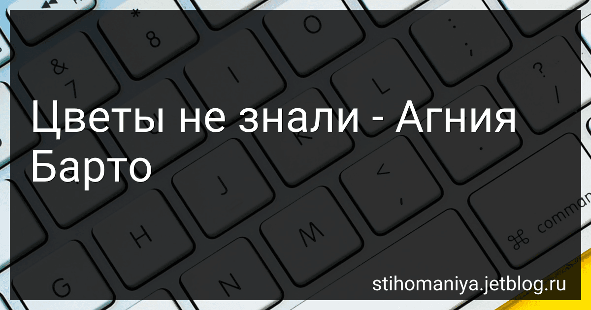 Цветы не знали - Агния Барто image