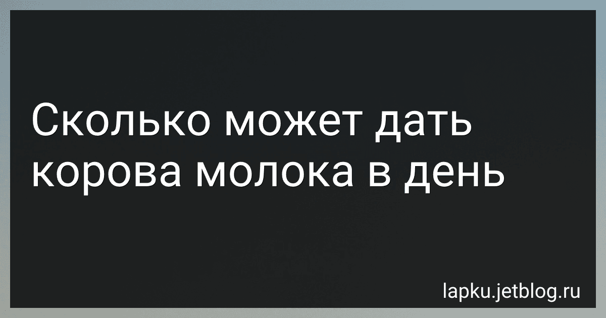 Сколько может дать корова молока в день preview