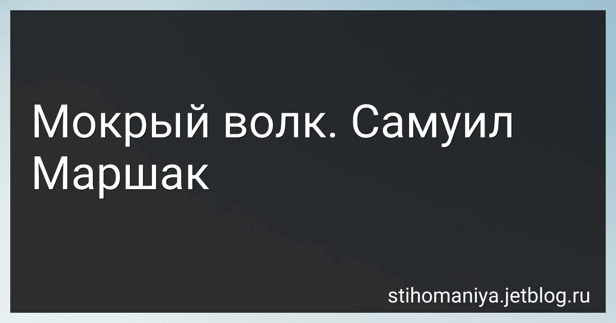 Мокрый волк. Самуил Маршак preview