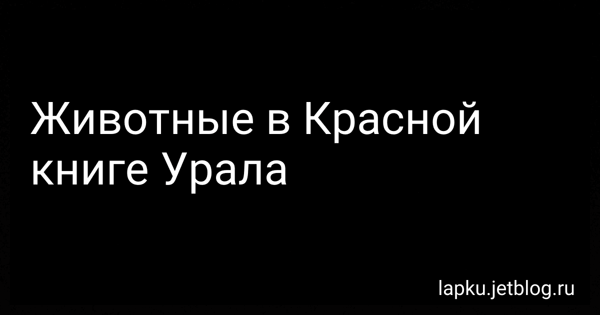 Животные в Красной книге Урала image