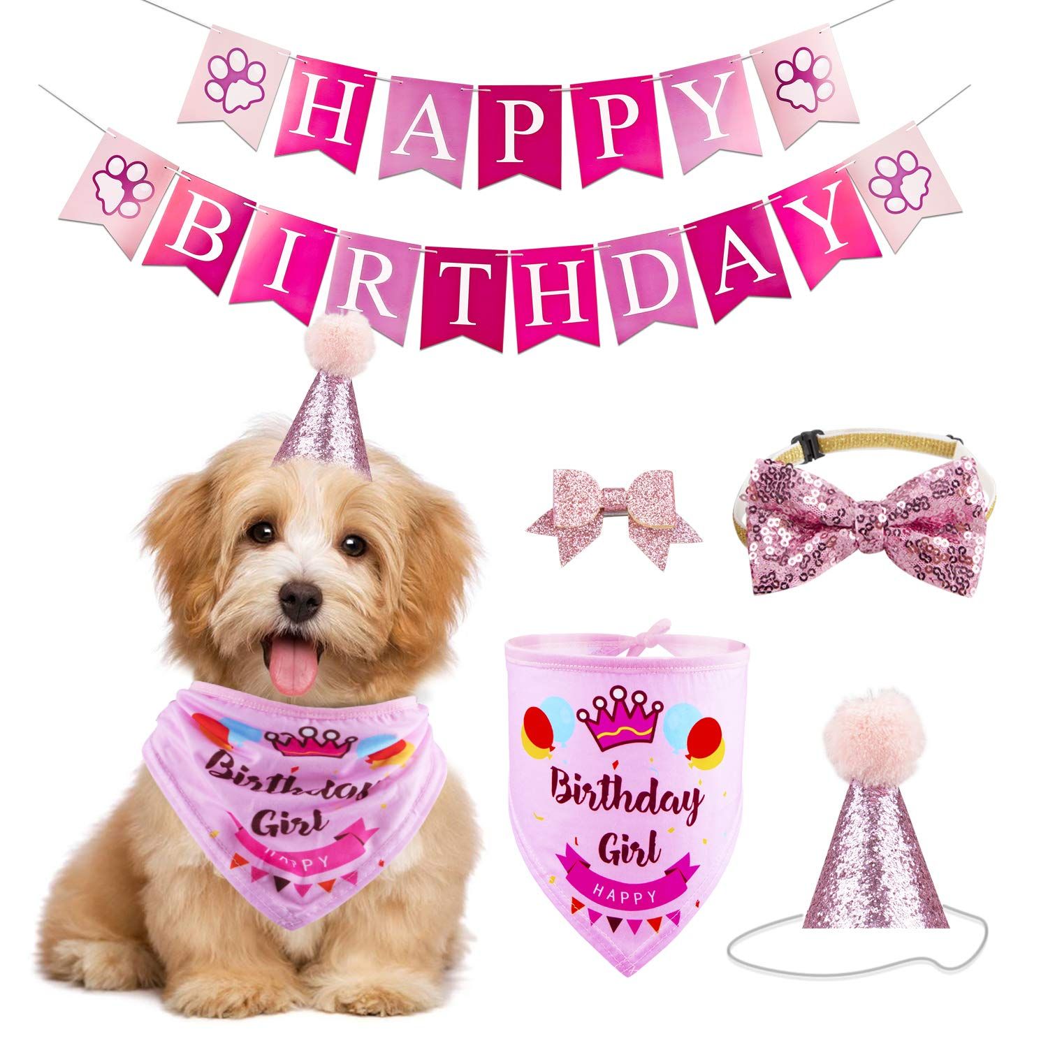 Birthday Girl Dog Bandanas image