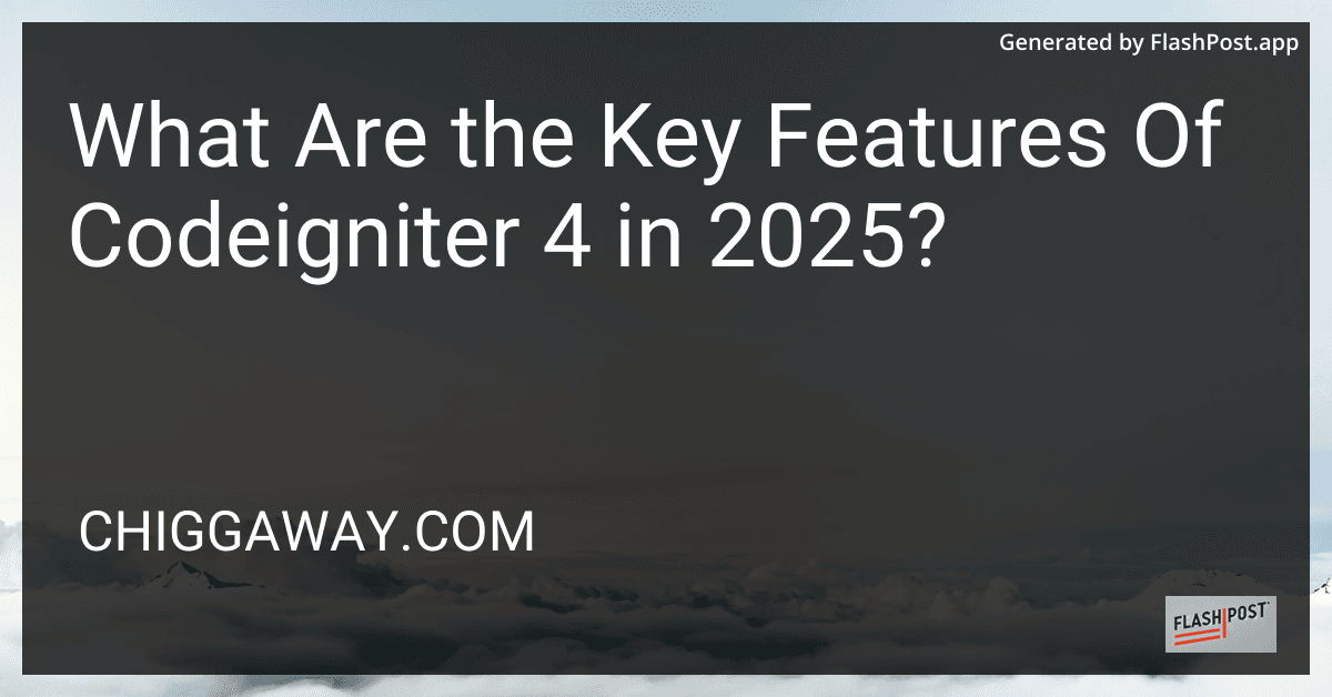What Are the Key Features Of Codeigniter 4 in 2025? preview