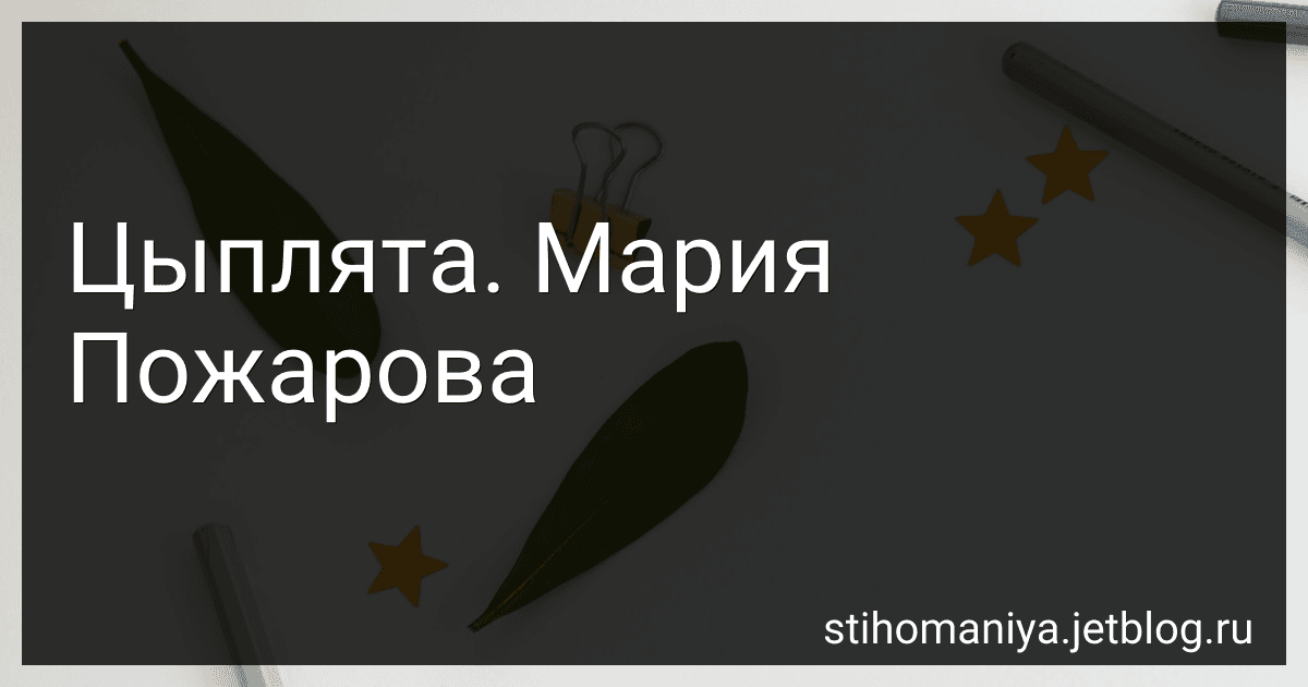 Цыплята. Мария Пожарова preview
