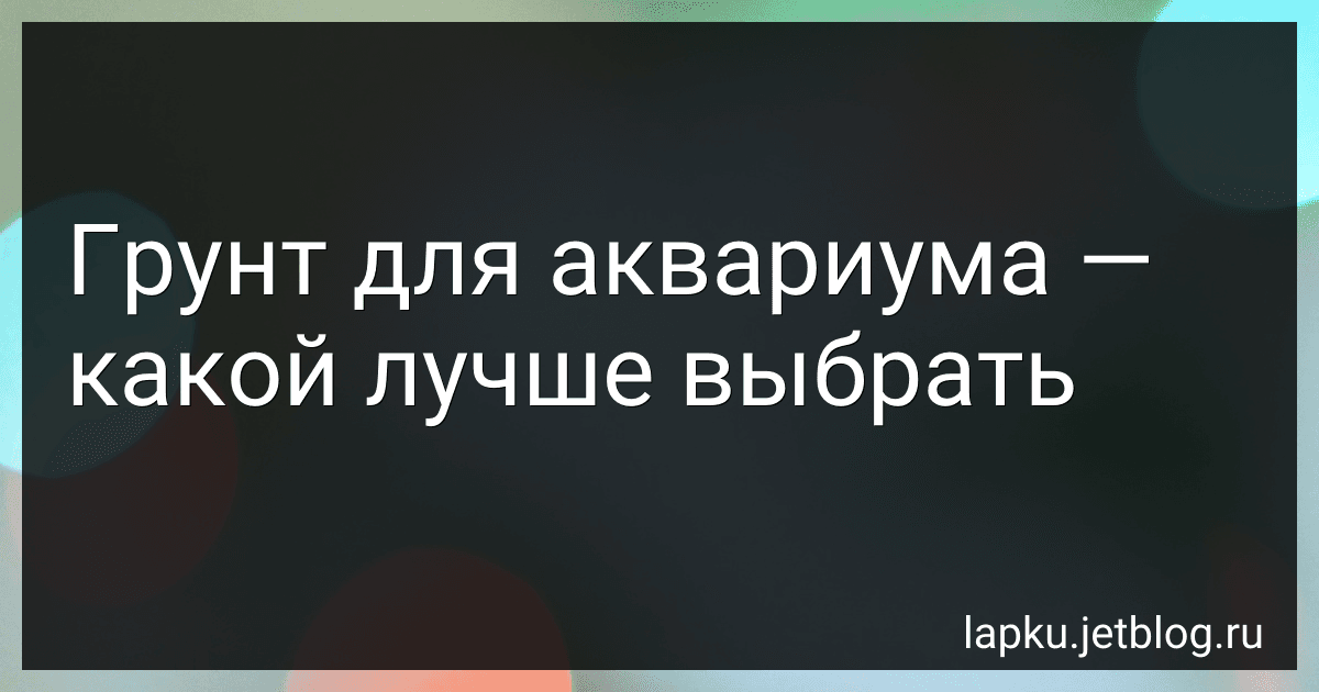 Грунт для аквариума - какой лучше выбрать image