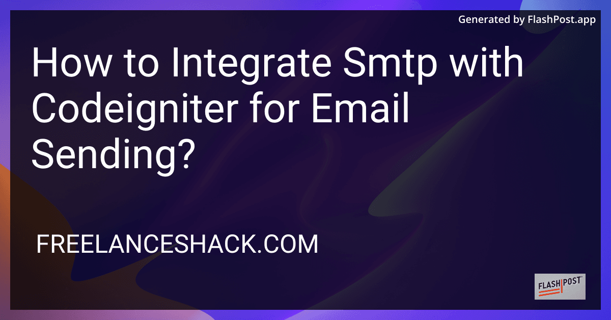 How to Integrate Smtp with Codeigniter for Email Sending? preview