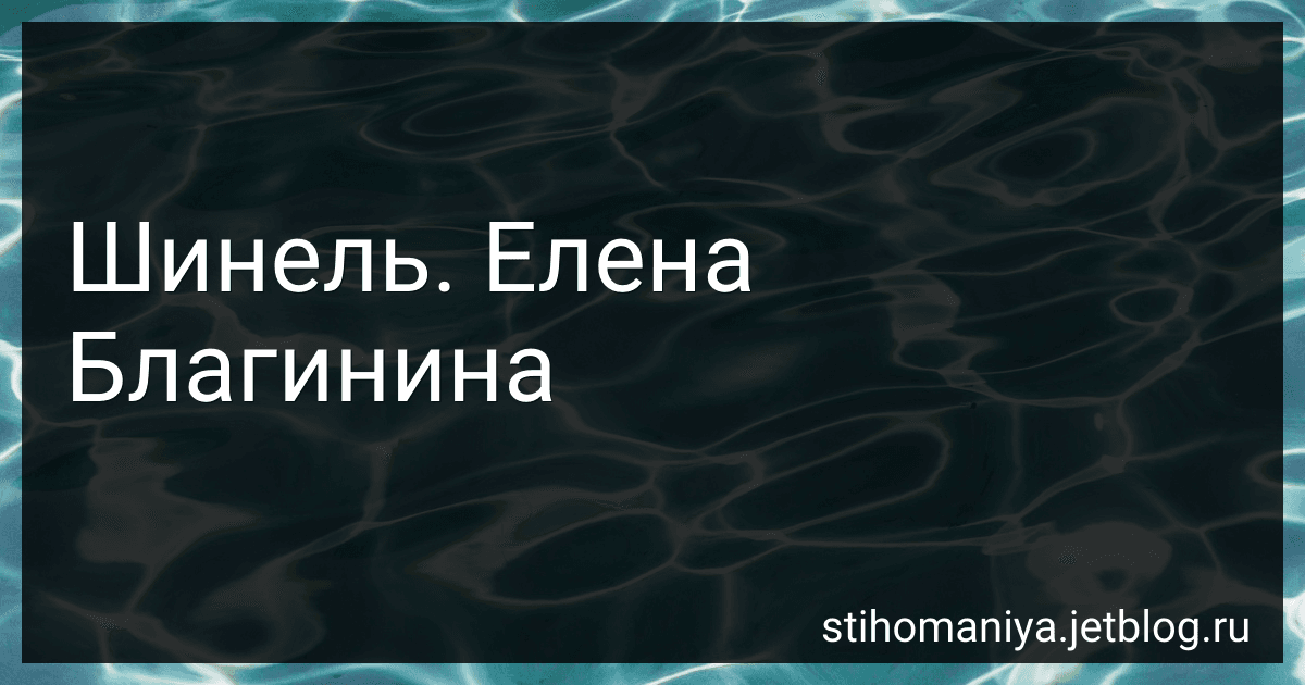 Шинель. Елена Благинина preview