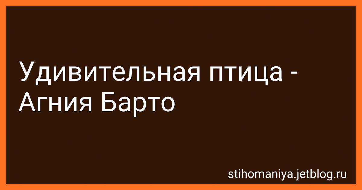 Удивительная птица - Агния Барто image