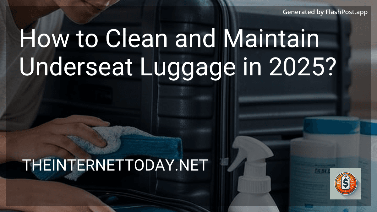 How to Clean and Maintain Underseat Luggage in 2025? image