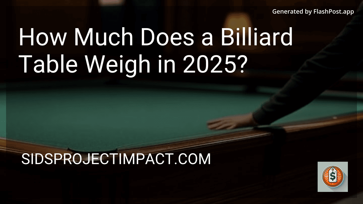 How Much Does a Billiard Table Weigh in 2025? image