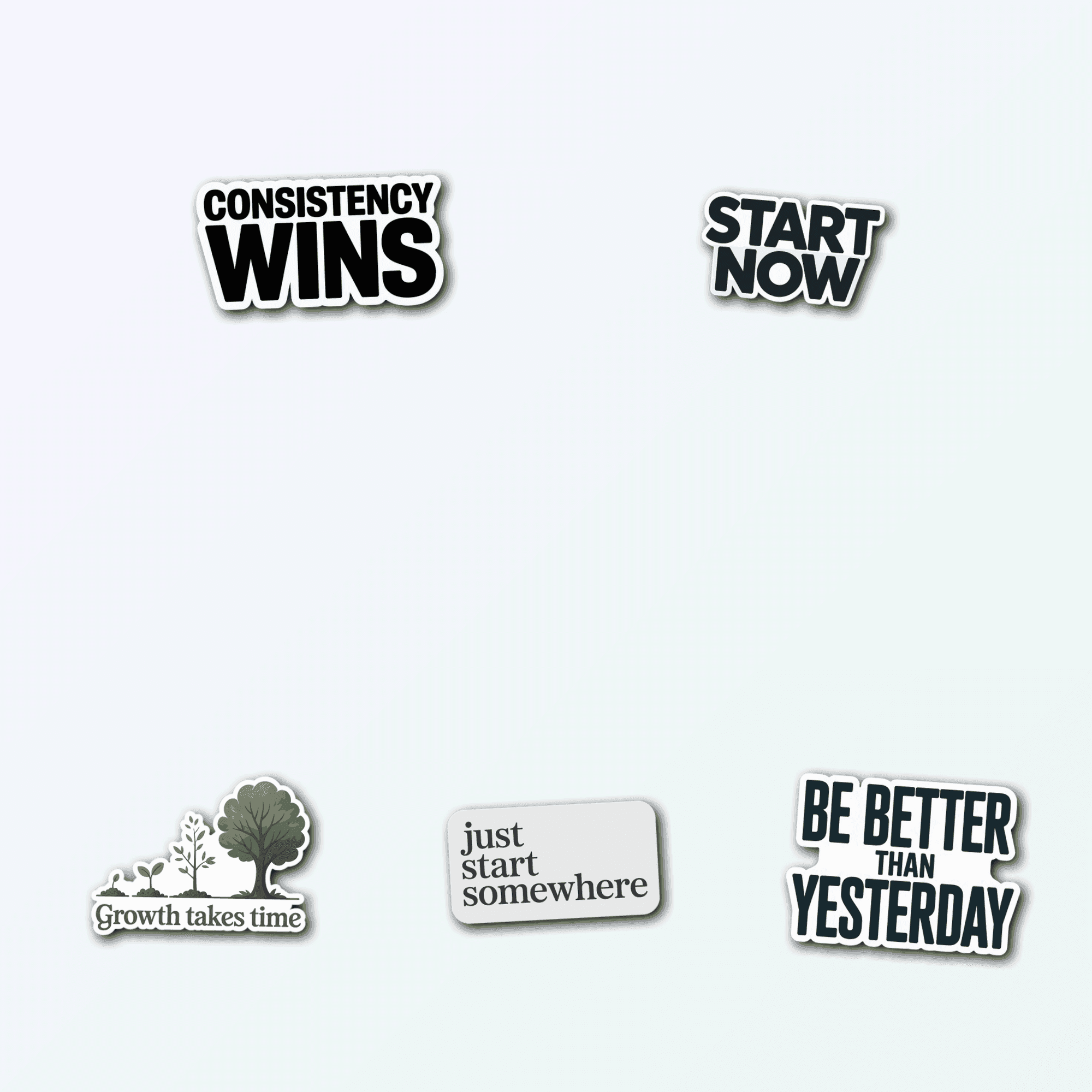 5 Quote Vinyl Stickers Pack