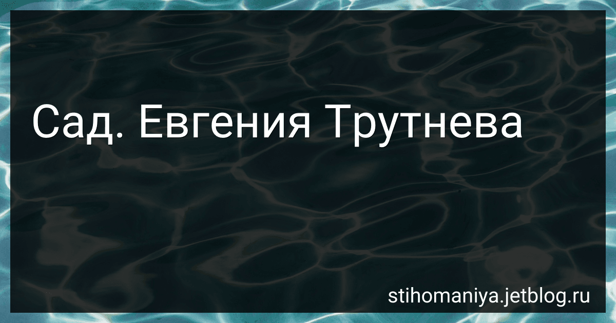 Сад. Евгения Трутнева preview