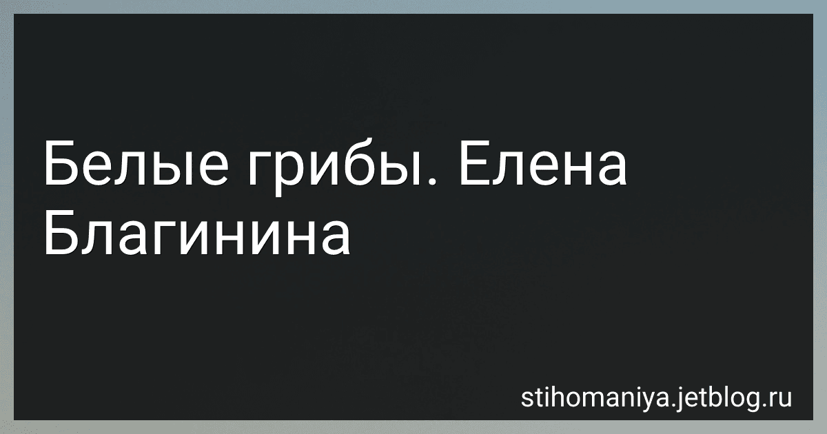 Белые грибы. Елена Благинина preview