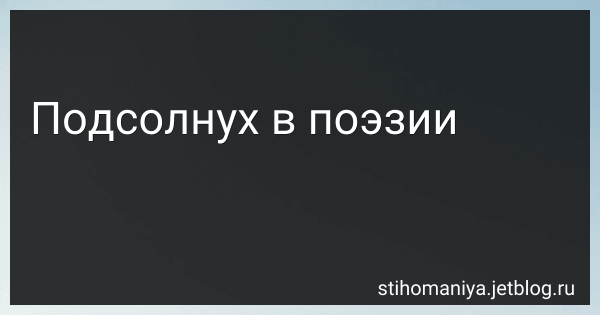 Подсолнух в поэзии preview