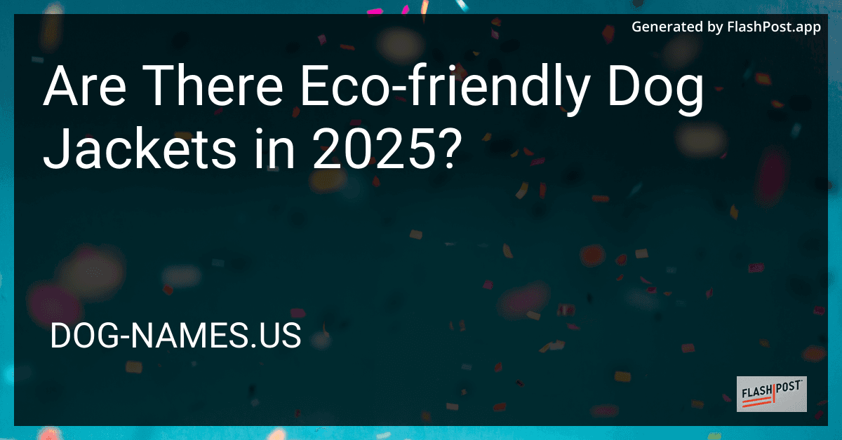 Are There Eco-friendly Dog Jackets in 2025? preview
