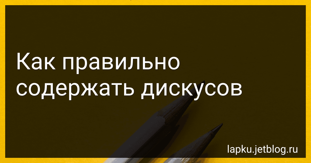 Как правильно содержать дискусов preview