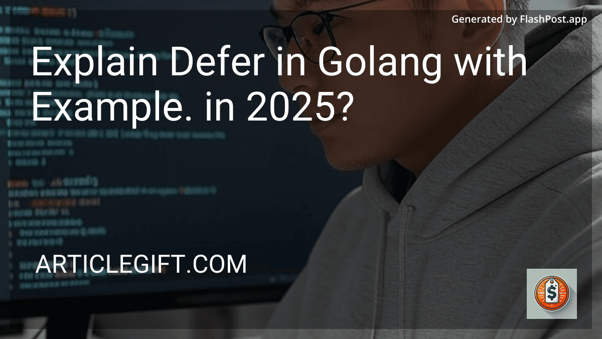 Explain Defer in Golang with Example. in 2025? preview