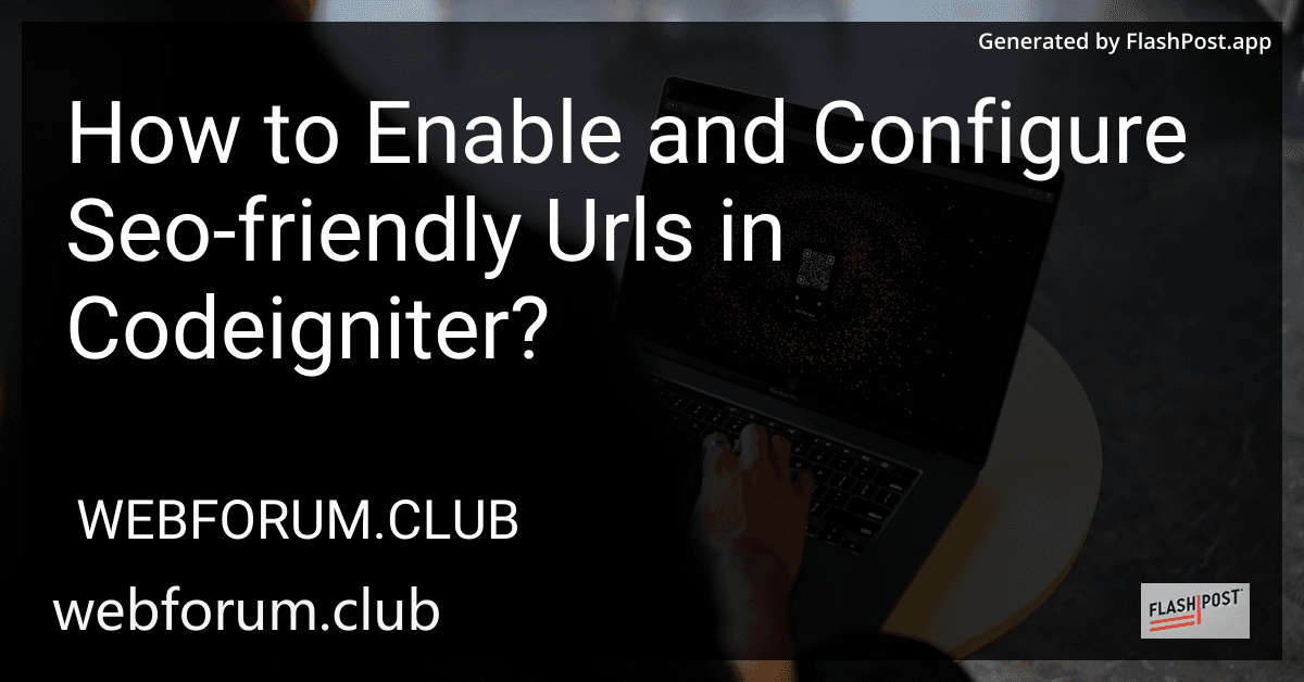 How to Enable and Configure Seo-friendly Urls in Codeigniter? preview