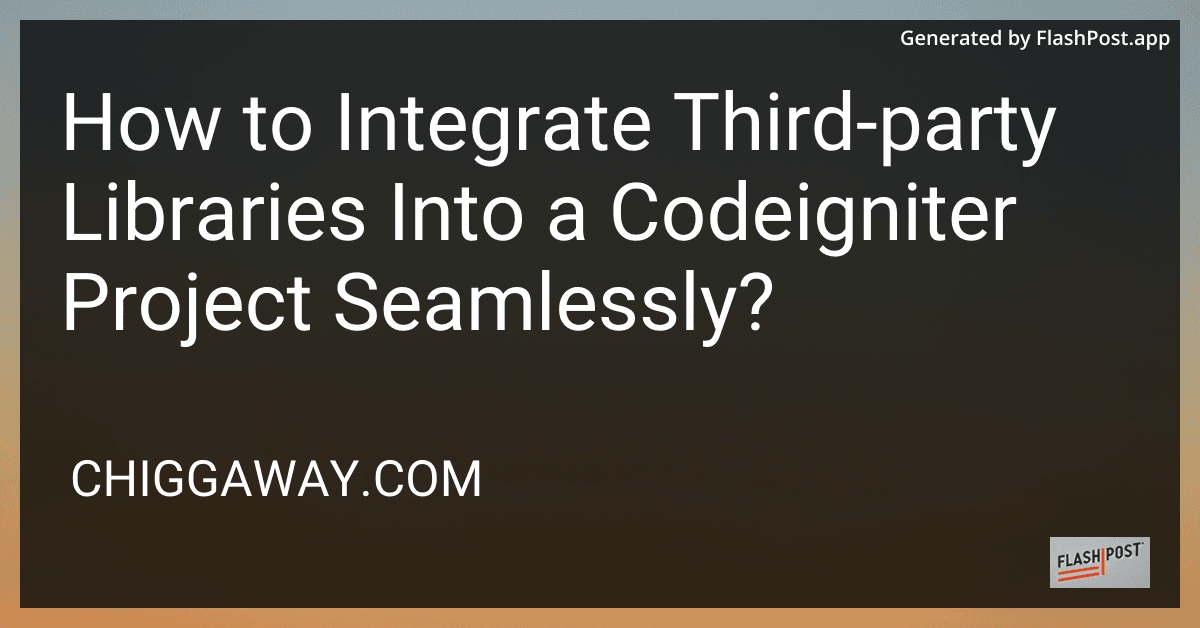 How to Integrate Third-party Libraries Into a Codeigniter Project Seamlessly? preview