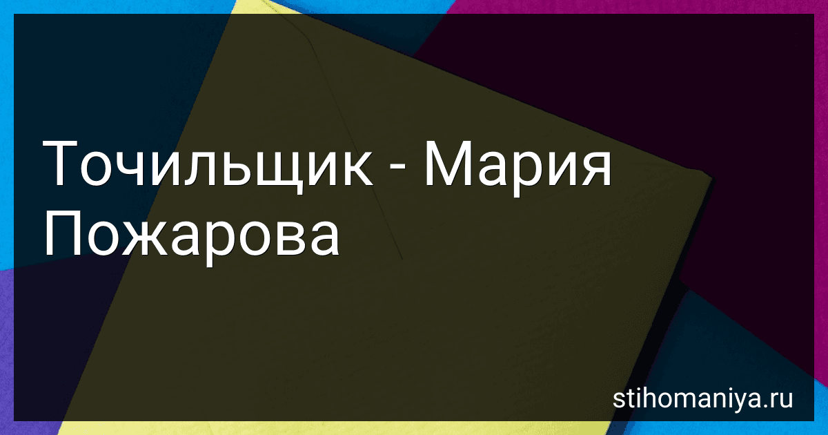 Точильщик - Мария Пожарова preview