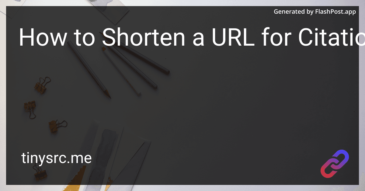 How to Shorten a URL for Citation?
