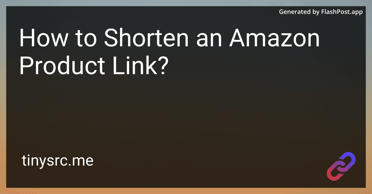 How to Shorten an Amazon Product Link?